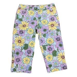 Covington Floral Cropped Pants in Yellow, Lavender & Green